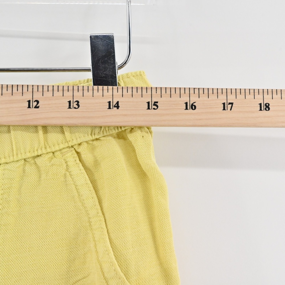 Nicole Miller Womens Yellow Cargo Pants Size XS Linen Blend Crop Cinch Hem - Picture 3 of 11